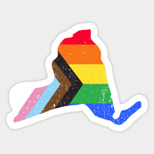 New York State Pride: Embrace Progress with the Progress Pride Flag Design Sticker